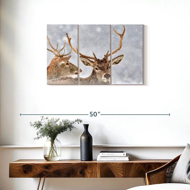 Cerf rouge d'hiver Brampt, H 20 po x l 33 po