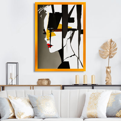 Street art profil en jaune et noir sur toile