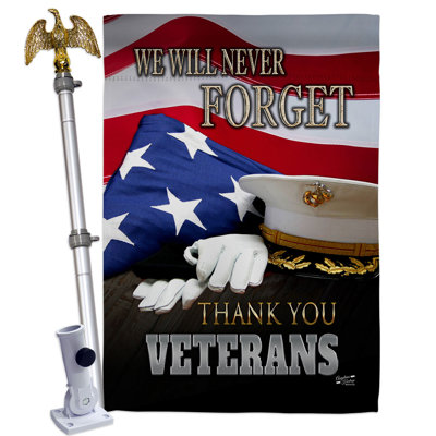 Ensemble de drapeaux de maison en polyester 2 faces 3 pi 3 pi 3 pi We Will Never Forget
