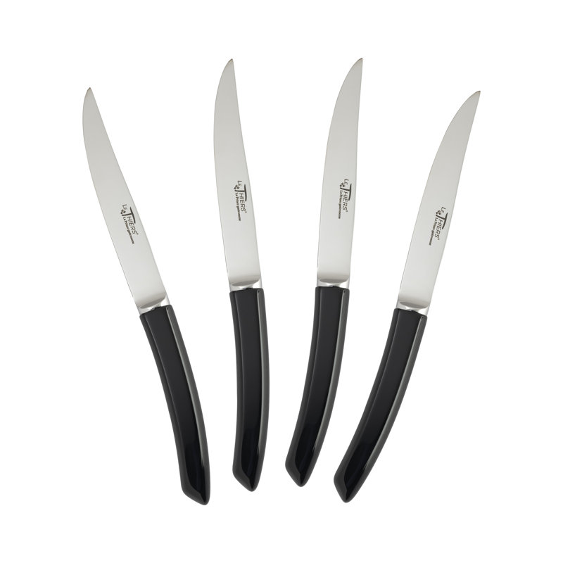 Olive Wood Handle Stainless Steel 4-Piece Steak Knife Set