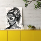 Abstract Girl II On Giclee Canvas Hand Embellished Art