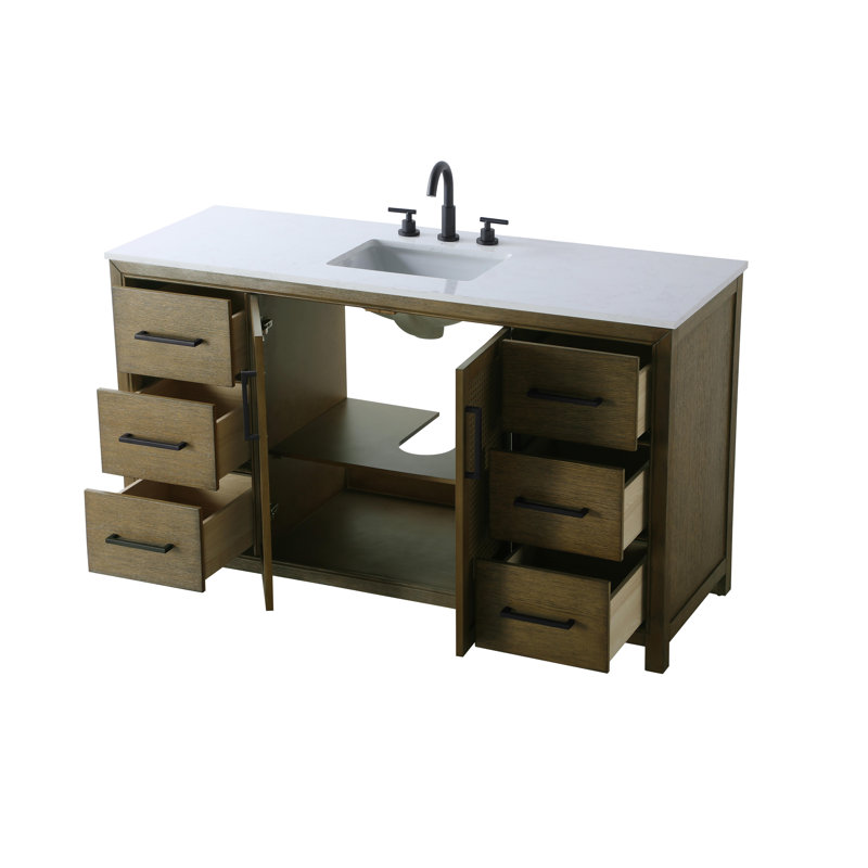 Meuble-lavabo simple 60 po, Noisette chêne