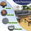 Ensemble de meubles de patio de luxe avec coussins gris amovibles et table basse, canapé en bois d'acacia en forme de L avec table d'appoint, canapé modulaire d'extérieur-791357787