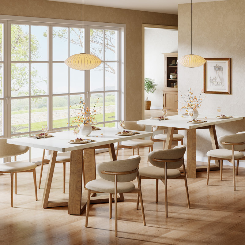 47" Rectangle Dining Table With Crossed Base (2 Pcs)