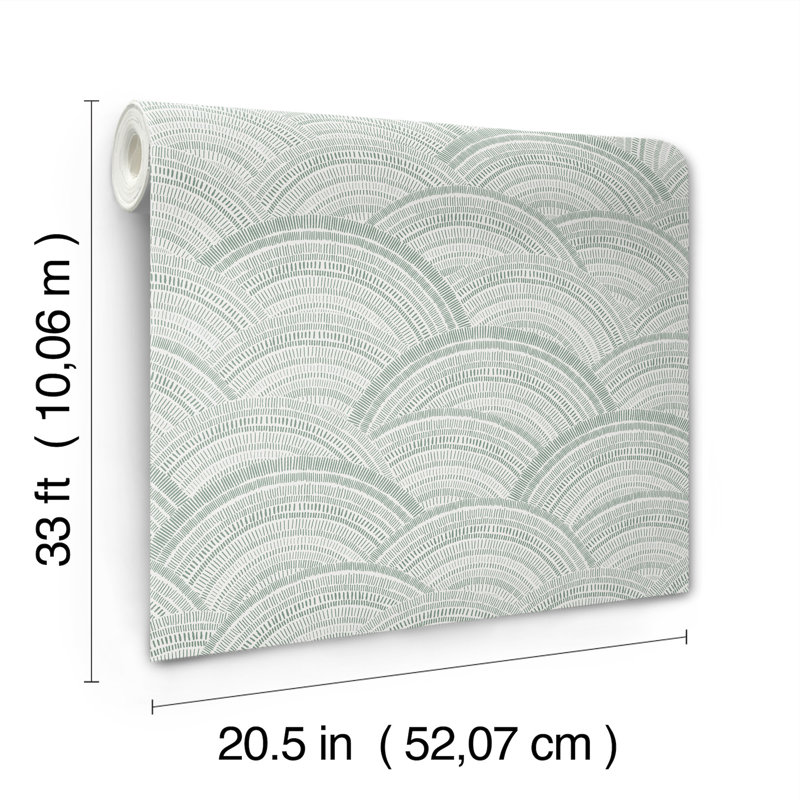 Encircle Indigo Geometric Wallpaper, Green