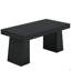 Bureau de direction moderne de 55 po de style Mid-Century - poste de travail d'ordinateur à domicile avec double base trapézoïdale, table d'écriture élégante et bureau de conférence, mobilier de bureau en bois noir