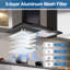 Hotte de cuisine 24 pouces, hotte de cuisine murale en acier inoxydable peint en noir 480Cfm - Ventilateur d'extraction à 3 vitesses, convertible sans conduit / conduit, hotte de cheminée de style cheminée, lumière à DEL et bouton de commande-107667395-119338406