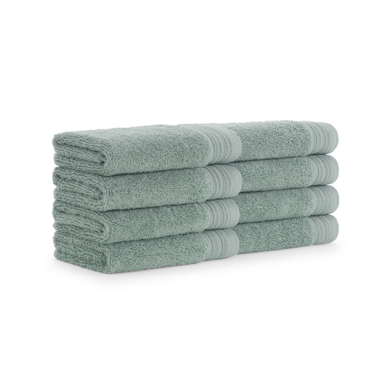 Adalius Turkish Cotton Washcloths (Set of 8), Green