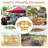Round Tabletop Wood Picnic Table with Built-in Benches-746001691-746001684