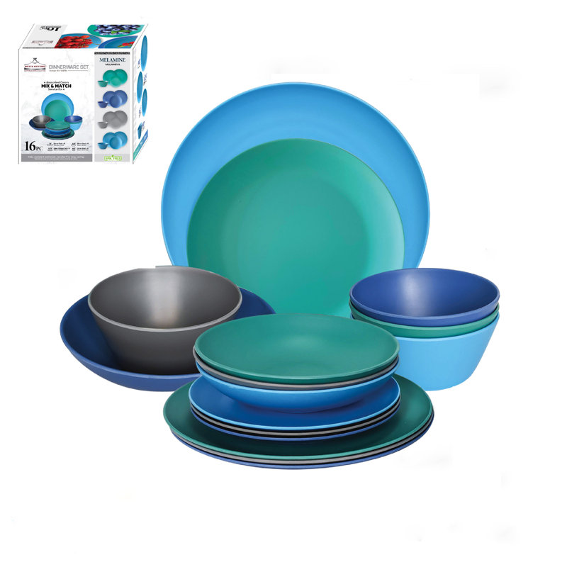 16 Pc Melamine Dinnerware Set