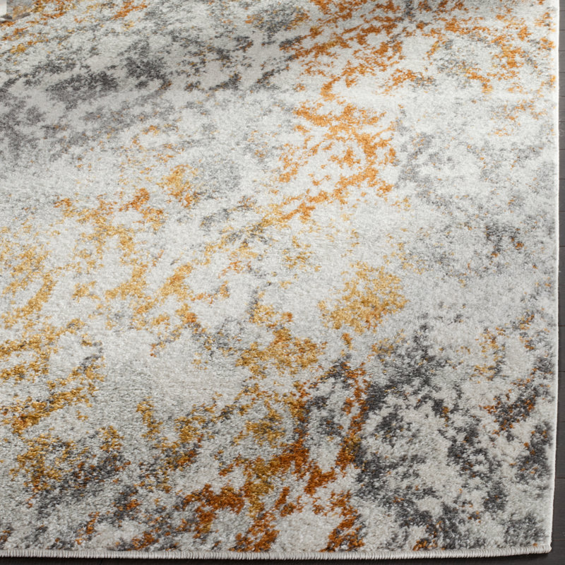 Christa Gray/Orange Rug, Runner 2'3" x 6'