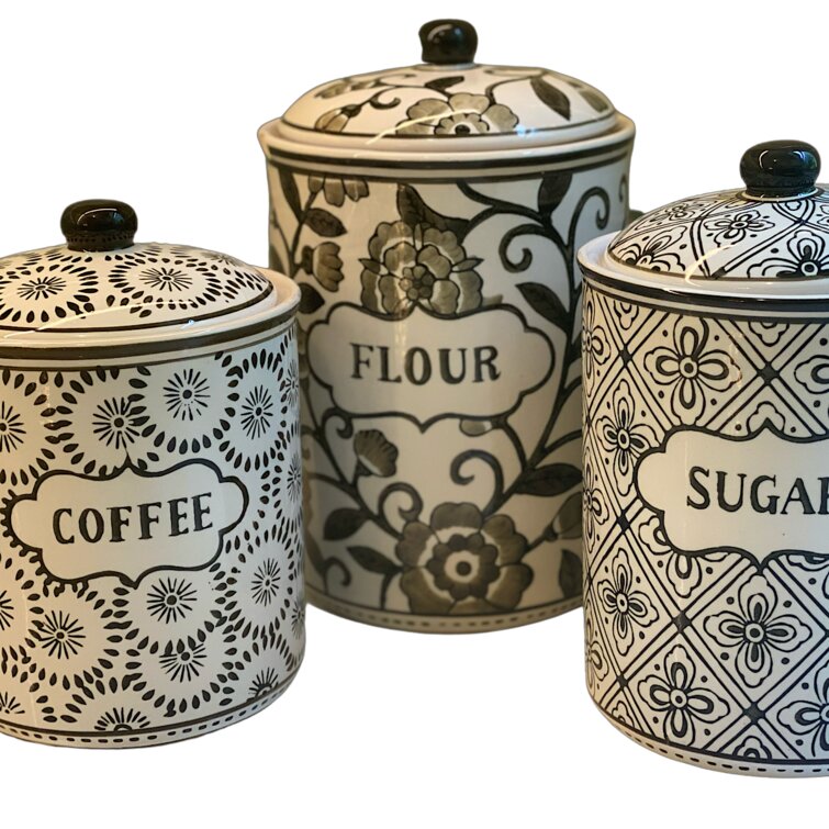 10 Strawberry Street Everyday 3-pc. Coffee, Sugar & Flour Ceramic