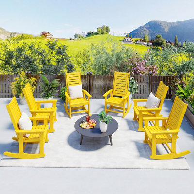 Chaise berçante d'extérieur Hdpe (ensemble de 6)