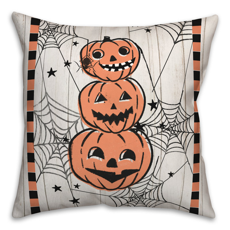 Jackolantern Stack Throw Pillow
