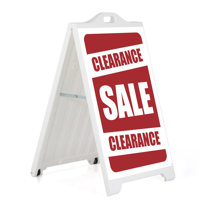 Sidewalk Clearance Sale Sign, White