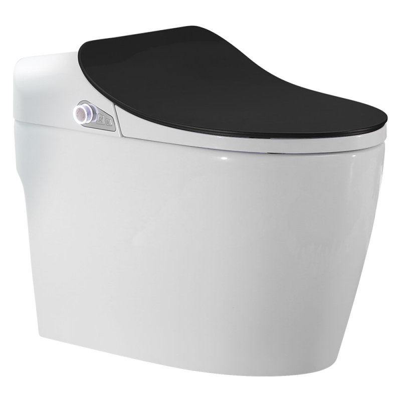 Toilette allongée une pièce Luxury Smart 1,3 GPF (siège inclus), Noir