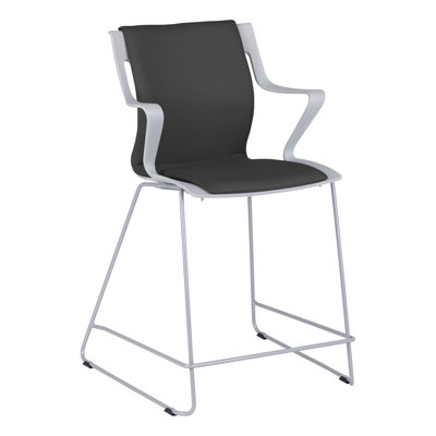 Chaise de table à hauteur de comptoir Cascade avec accoudoirs pour réunion, cafétéria, salles de pause et salles d'attente H 24 po (ensemble de 2)