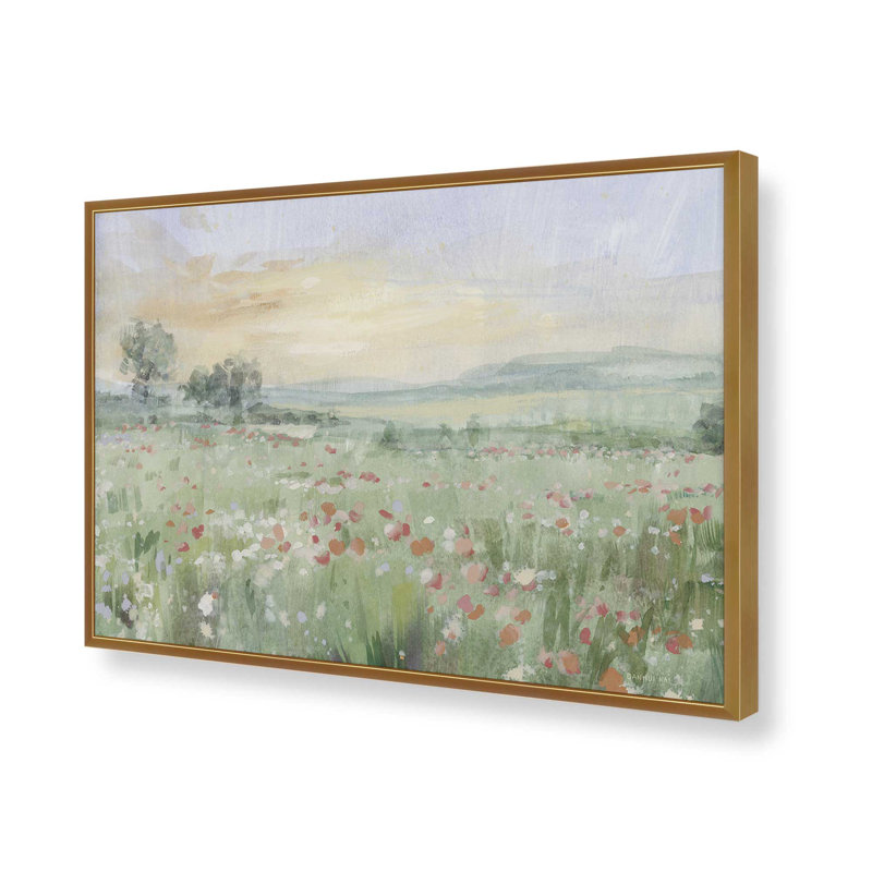 «First Light On The Meadow» par Danhui Nai, reproduction d'art, H 12 po x l 16 po, Doré