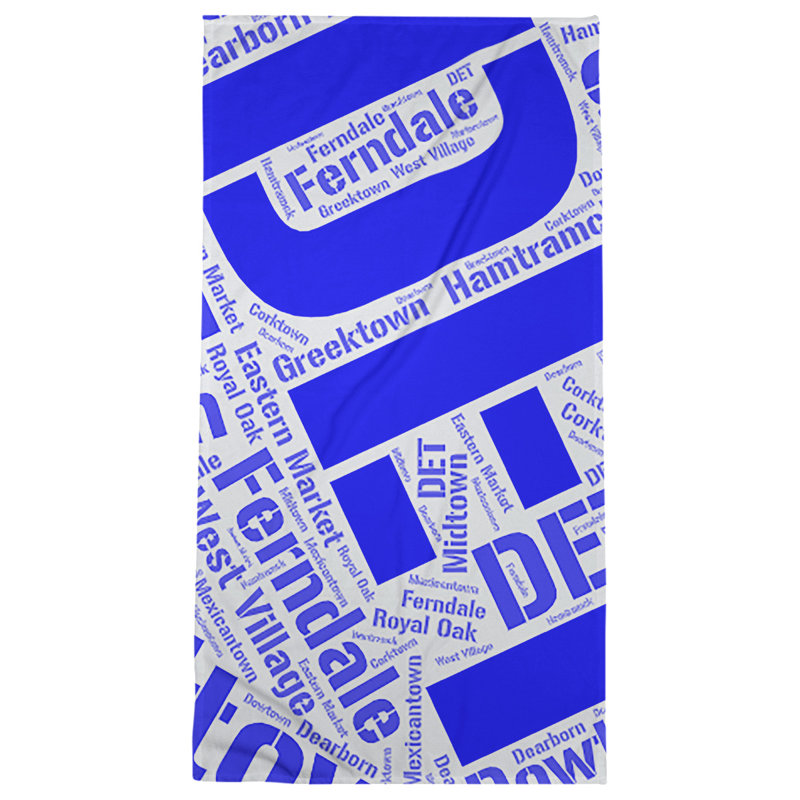 Bath Towel, Blue, Microfiber, Detroit