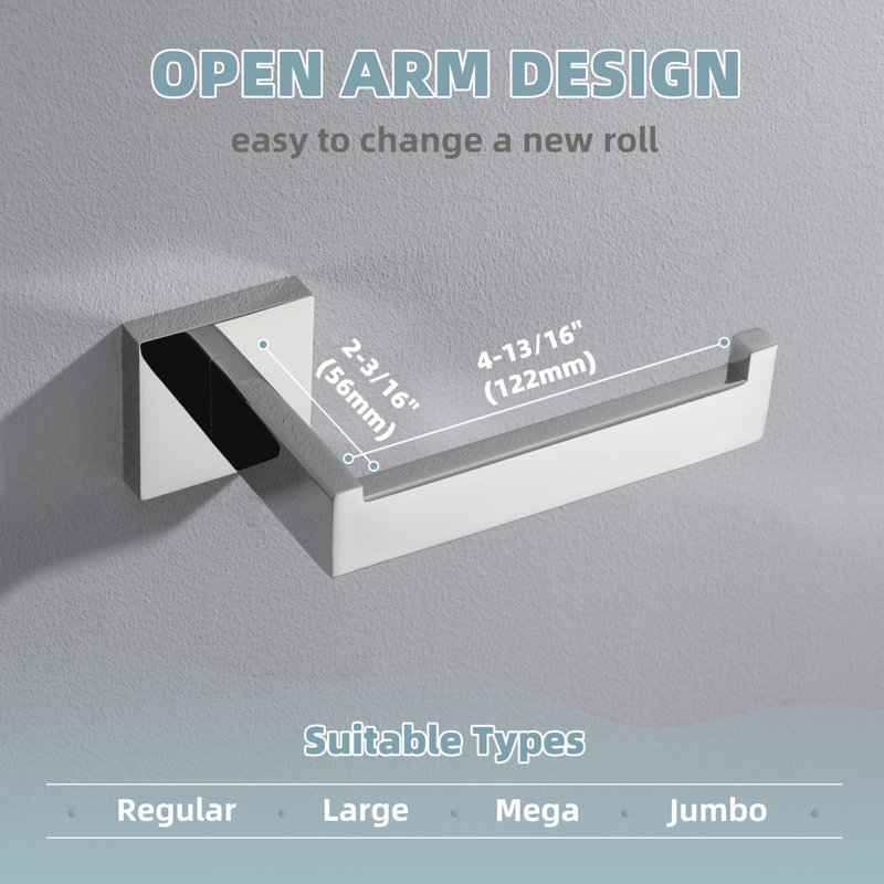 4 - Piece Bathroom Hardware Set, Polished Chrome