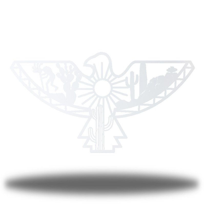 Décoration murale aztèque aigle, Blanc, H 10 po x l 18 po x P 0,06 po