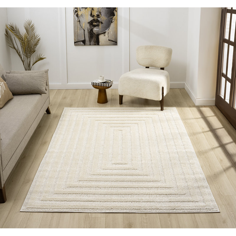 Delvallo Geometric Area Rug, Rectangle 120 x 170 cm
