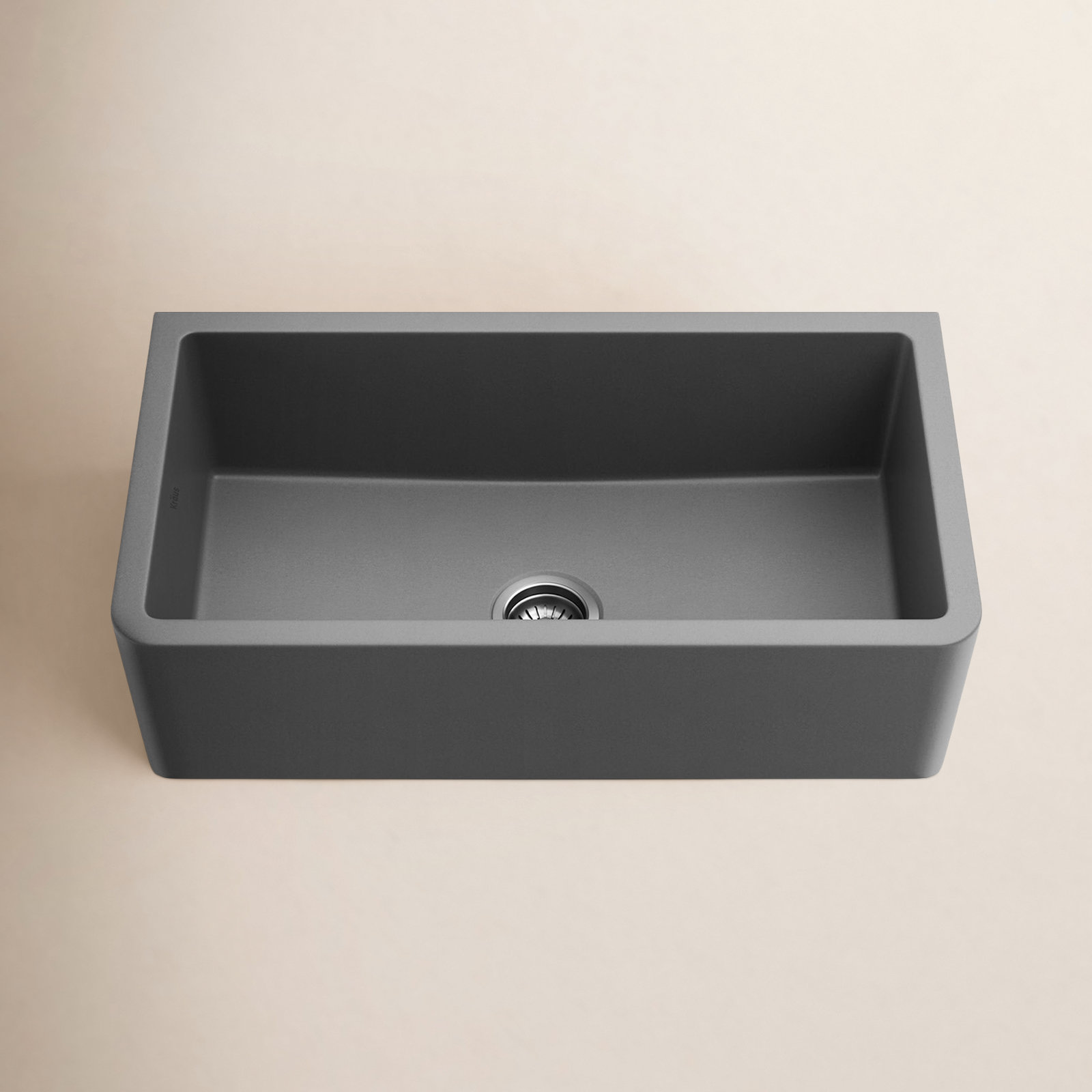 Turino™ 33" Reversible Fireclay Farmhouse Sink, Matte Gray