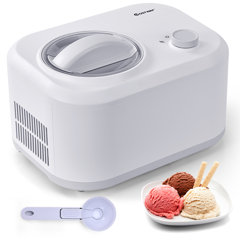 Antarctic Star Ice Cream Maker 1.5qt with Compressor,Stainless Steel No Pre-freezing Electric Automatic Ice Cream Machine Keep Cool Function, No Salt