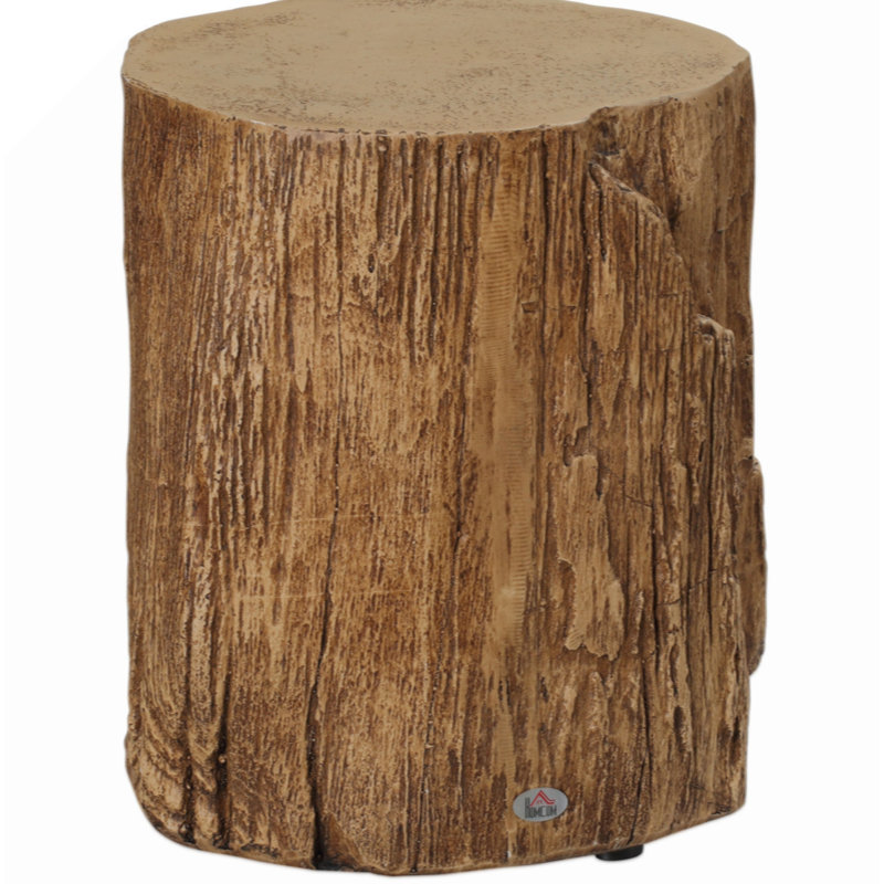 Tree Stump Stool Decorative Side Table With Round Tabletop End Table Outdoor Coffee Table