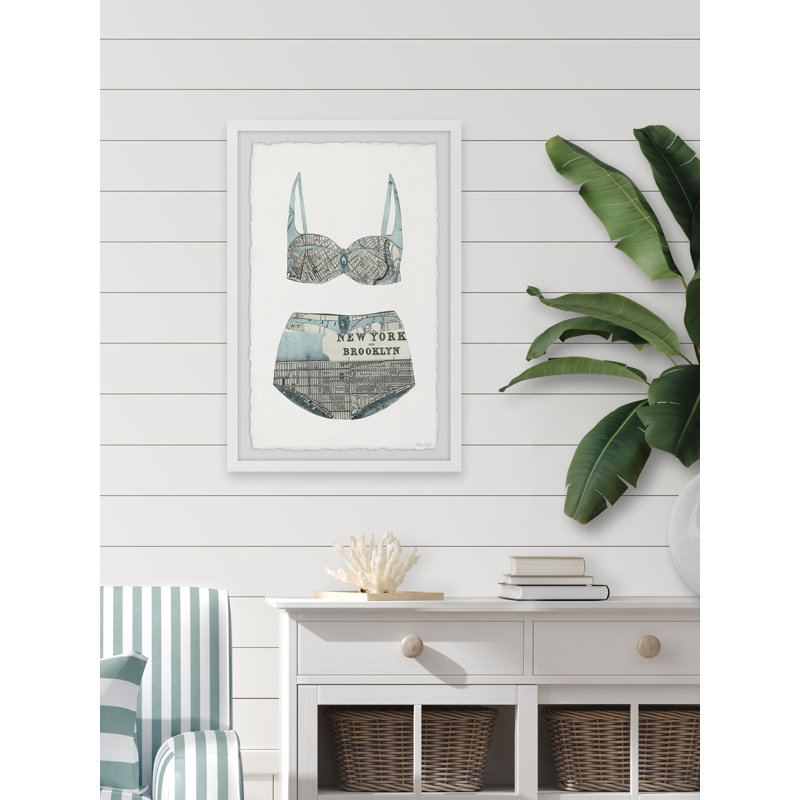 Brooklyn Bikini - Reproduction d'art graphique sur papier encadré, H 24 po x l 16 po x P 1,5 po