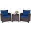 Ensemble de conversation en rotin de trois articles avec coussins-64417750