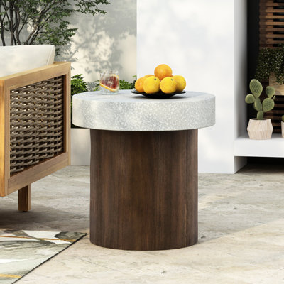 Table d'appoint antique blanche - Structure en bois naturel de 19,08 po de hauteur, mobilier polyvalent et thématique durable sans assemblage requis