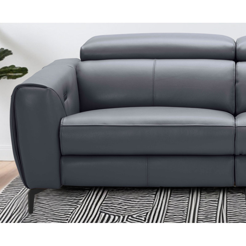 Milan Upholstered 82'' Power Reclining Sofa, Blue Grey