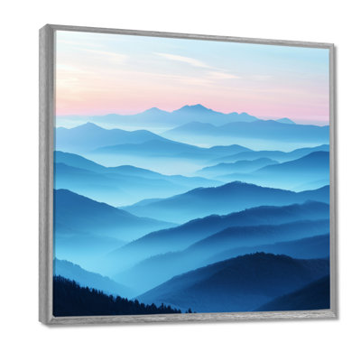 «Purple Mountains In The Morning Light II - Mountains», reproduction sur toile encadrée