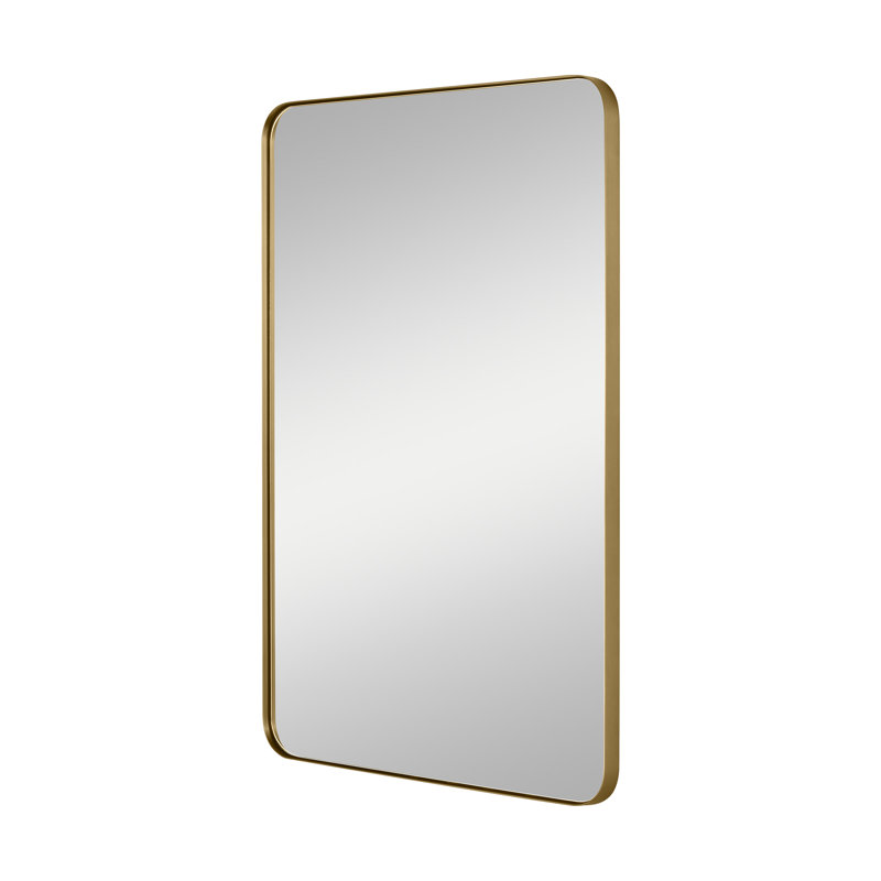 Planer Medium Rectangular Mirror from Generation Lighting , Gold, 36" x 24"