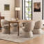 Boucle Swivel Barrel Dining Chair-637600819