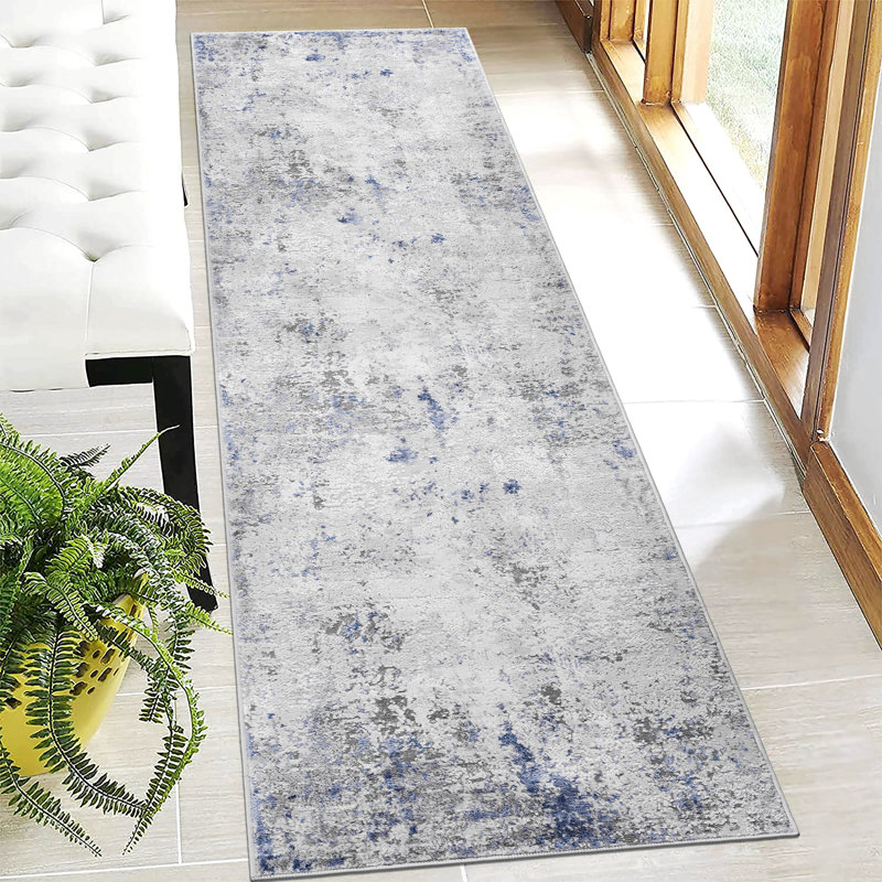 Area Rug, Collection Silver / Abstract Rug, Runner 2'2" x 8'