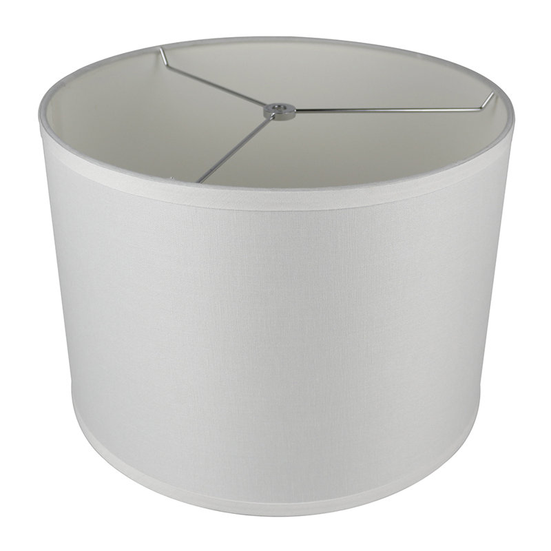 Abat-jour tambour en lin 14 po Classic, Blanc cassé