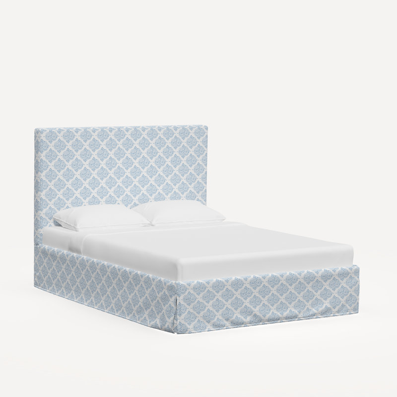 Shona Bed, Twin, Jr Issa Light Indigo Geometric Linen