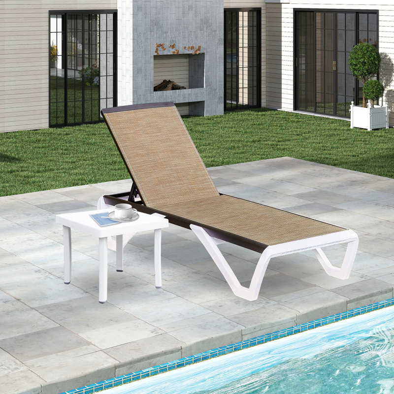 Outdoor Metal Chaise Lounge with Adjustable Positions