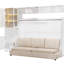 Lit escamotable blanc pleine grandeur avec lit, tablettes et - Facile à assembler, option de rangement peu encombrant, conception économique pour les petits espaces-742757381-742757382