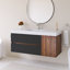 Meuble-lavabo mural 48 po avec lavabo à surface solide blanc