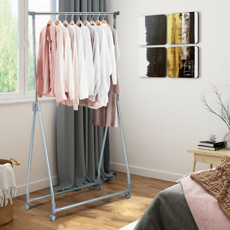 Portemanteau extensible pliable pour vêtements résistants avec tringle