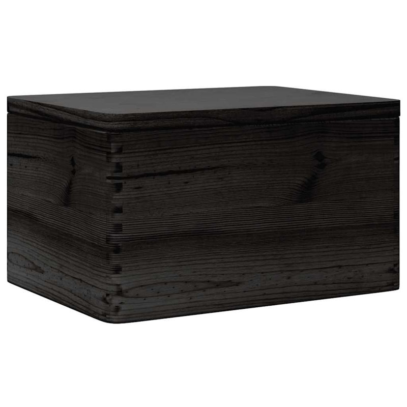 Lily Manor Solid Wood Decorative Basket, Black, 5L, 23cm H x 40cm W x 30cm D