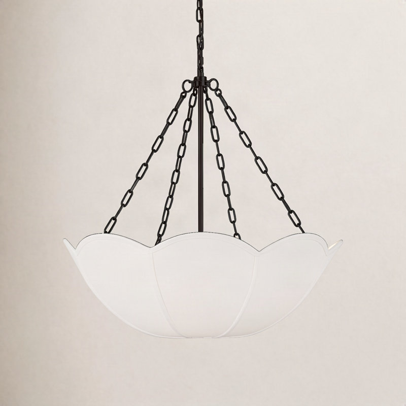 Stassi 4-Light Chandelier, Aged Iron, 3 Lights, 23.75" H x 24" W x 24" D