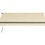 Auvent de patio 12 pi x 10 pi, abri de soleil rétractable avec fonctionnement manuel, tissu protégé de 280 g / m², structure en aluminium, manivelle beige pour terrasse, solide et cour