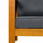 Outdoor Acacia Wood Club Wooden Armchair With Cushions (Set Of 4), Conversation Set,Suitable For Outdoor Gatherings,Teak Finish,Dark Grey Cushion