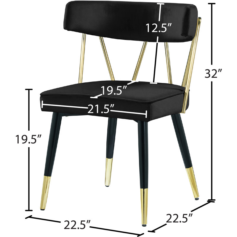 Chaise d'appoint en velours Jeudi, Velours noir