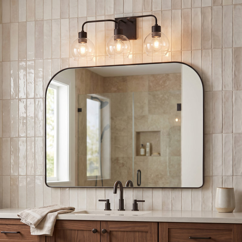 Tanner Dimmable Vanity Light, Bronze, Clear, 4-Light