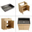 Meuble-lavabo autoportant de 28 pouces avec lavabo en acier inoxydable et tuyau de vidange flexible, 2 portes à fermeture douce